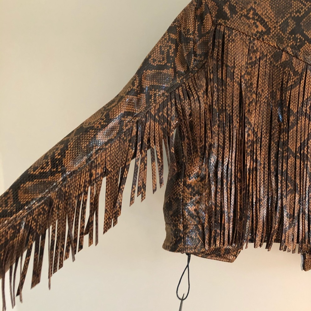 BLANK NYC animal print fringe moto jacket - Picture 15 of 15